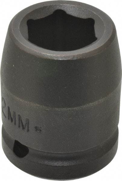 Proto - 3/4" Drive 22mm Standard Impact Socket - 6 Points, 2" OAL - Top Tool & Supply