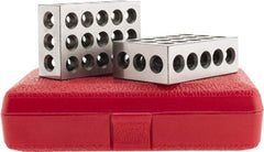 SPI - 0.0001 Squareness Per Inch, Hardened Steel, 1-2-3 Block with 23 Hole Setup Block - 3/8 - 16 Inch Tapped Hole Size, 55-60 Rc Hardness, Sold As Matched Pair - Top Tool & Supply