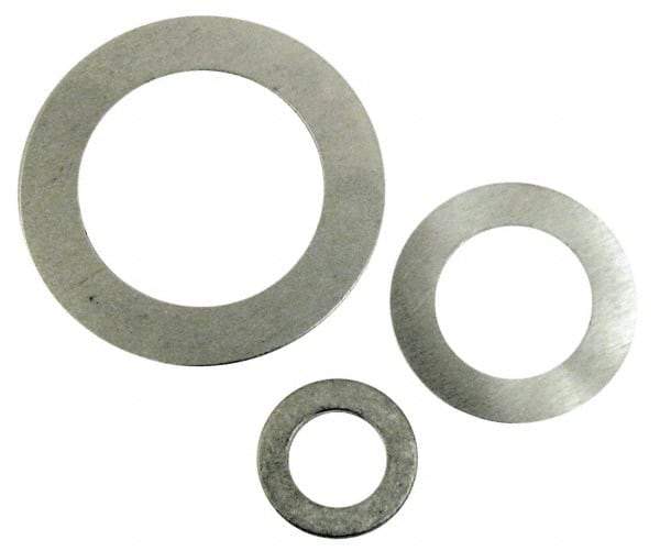 Made in USA - 0.01" Thick, 1" Inside x 1-1/2" OD, Round Shim - 7/8" Screw, Uncoated Commercial Aluminum - Top Tool & Supply