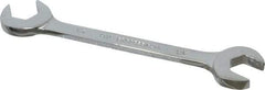 Proto - 1/2" Standard Open End Wrench - 5-1/4" OAL, Double End, Chrome Finish, 15° & 60° Head Angle - Top Tool & Supply