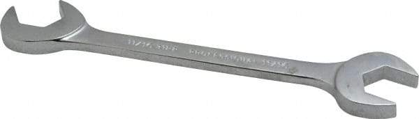 Proto - 11/16" Standard Open End Wrench - 6-1/2" OAL, Double End, Chrome Finish, 15° & 60° Head Angle - Top Tool & Supply