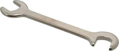 Proto - 1/2" Stubby Open End Wrench - 4-7/16" OAL, Double End, Satin Finish, 15° & 75° Head Angle - Top Tool & Supply