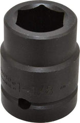 Proto - 1" Drive 1-1/8" Standard Impact Socket - 6 Points, 2-5/8" OAL - Top Tool & Supply