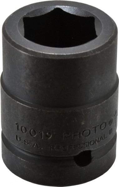 Proto - 1" Drive 1-3/16" Standard Impact Socket - 6 Points, 2-5/8" OAL - Top Tool & Supply