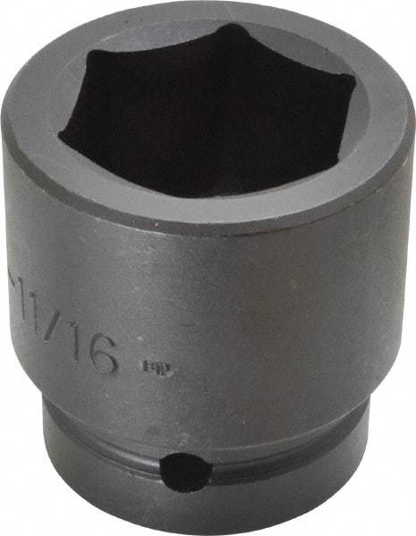 Proto - 1" Drive 1-11/16" Standard Impact Socket - 6 Points, 2-13/16" OAL - Top Tool & Supply