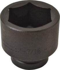 Proto - 1" Drive 2-7/16" Standard Impact Socket - 6 Points, 3-25/64" OAL - Top Tool & Supply