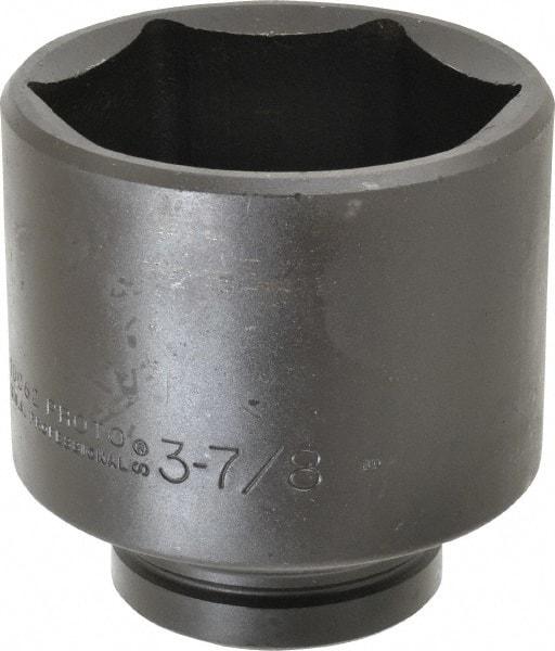 Proto - 1" Drive 3-7/8" Standard Impact Socket - 6 Points, 5" OAL - Top Tool & Supply