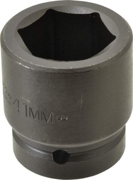 Proto - 1" Drive 41mm Standard Impact Socket - 6 Points, 2-39/64" OAL - Top Tool & Supply