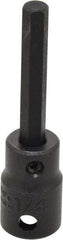 Proto - 3/8" Drive, 1/4" Impact Hex Bit Socket - 1-5/8" Bit Length, 2-23/32" OAL - Top Tool & Supply