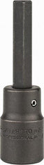 Proto - 1/2" Drive, 3/8" Impact Hex Bit Socket - 1-3/4" Bit Length, 3-1/4" OAL - Top Tool & Supply