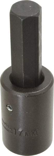 Proto - 1/2" Drive, 17mm Impact Hex Bit Socket - 4" OAL - Top Tool & Supply