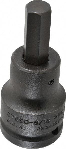 Proto - 3/4" Drive, 9/16" Impact Hex Bit Socket - 1-3/8" Bit Length, 3-3/4" OAL - Top Tool & Supply