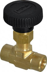 Parker - 3,000 Max psi, 1/8" Pipe, Brass, Inline Instrumentation Needle Valve - FNPT x FNPT End Connections - Top Tool & Supply