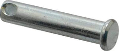 Made in USA - 5/16" Pin Diam, 1-1/2" OAL, Standard Clevis Pin - 9/64" Hole, 1-23/64" Usable Length, Zinc-Plated Steel - Top Tool & Supply