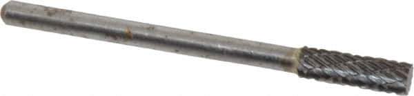 Atrax - 5/32" Cut Diam, 1/8" Shank Diam, Cylinder Head Double Cut Burr - Carbide, Flat End, 1/2" LOC, 1-1/2" OAL - Top Tool & Supply