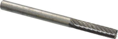 Atrax - 1/8" Cut Diam, 1/8" Shank Diam, Cylinder with End Cut Head Single Cut Burr - Carbide, End Cut End, 9/16" LOC, 1-1/2" OAL - Top Tool & Supply