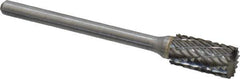 Atrax - 1/4" Cut Diam, 1/8" Shank Diam, Cylinder with End Cut Head Double Cut Burr - Carbide, End Cut End, 1/2" LOC, 1-3/4" OAL - Top Tool & Supply