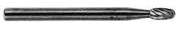 M.A. Ford - 1/4" Cut Diam, 1/8" Shank Diam, Oval Head Double Cut Burr - Carbide, Radius End, 3/8" LOC, 1-7/8" OAL - Top Tool & Supply