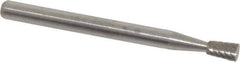 Atrax - 1/8" Cut Diam, 1/8" Shank Diam, Inverted Cone Head Single Cut Burr - Flat End, 3/16" LOC, 1-1/2" OAL - Top Tool & Supply