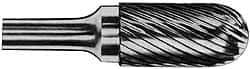 M.A. Ford - 3/32" Cut Diam, 1/8" Shank Diam, Cylinder with Radius Head Double Cut Burr - Carbide, Radius End, 7/16" LOC, 1-1/2" OAL - Top Tool & Supply