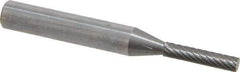 Atrax - 1/8" Cut Diam, 1/4" Shank Diam, Cylinder Head Single Cut Burr - Carbide, Flat End, 1/2" LOC, 2" OAL - Top Tool & Supply