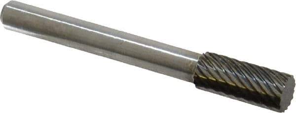 Atrax - 5/16" Cut Diam, 1/4" Shank Diam, Cylinder Head Single Cut Burr - Carbide, Flat End, 3/4" LOC, 2-1/2" OAL - Top Tool & Supply