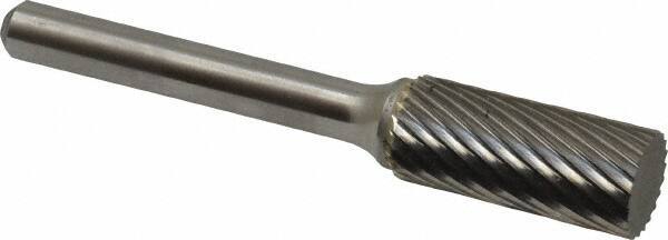 Atrax - 7/16" Cut Diam, 1/4" Shank Diam, Cylinder Head Single Cut Burr - Carbide, Flat End, 1" LOC, 2-3/4" OAL - Top Tool & Supply