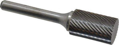 Atrax - 5/8" Cut Diam, 1/4" Shank Diam, Cylinder Head Single Cut Burr - Carbide, Flat End, 1" LOC, 2-3/4" OAL - Top Tool & Supply