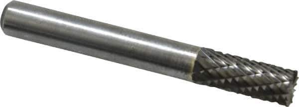 Atrax - 1/4" Cut Diam, 1/4" Shank Diam, Cylinder with End Cut Head Double Cut Burr - Carbide, End Cut End, 5/8" LOC, 2" OAL - Top Tool & Supply