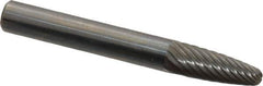 Atrax - 1/4" Cut Diam, 1/4" Shank Diam, Tree with Radius Head Single Cut Burr - Carbide, Radius End, 5/8" LOC, 2" OAL - Top Tool & Supply