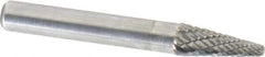 Atrax - 1/4" Cut Diam, 1/4" Shank Diam, Taper Head Double Cut Burr - Radius End, 5/8" LOC, 2" OAL - Top Tool & Supply