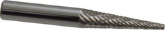 Atrax - 1/4" Cut Diam, 1/4" Shank Diam, Cone Head Double Cut Burr - Carbide, Point End, 1" LOC, 2" OAL - Top Tool & Supply