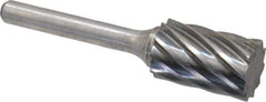 Atrax - 5/8" Cut Diam, 1/4" Shank Diam, Cylinder Head Fluted Cut Burr - Flat End, 1" LOC, 2-3/4" OAL - Top Tool & Supply