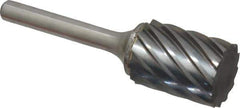 Atrax - 3/4" Cut Diam, 1/4" Shank Diam, Cylinder Head Fluted Cut Burr - Flat End, 1" LOC, 2-3/4" OAL - Top Tool & Supply