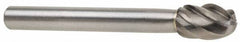 M.A. Ford - 1/2" Cut Diam, 1/4" Shank Diam, Oval Head Single Cut Burr - Carbide, Radius End, 7/8" LOC, 2-7/8" OAL - Top Tool & Supply