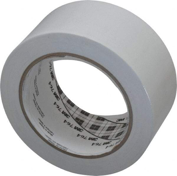 3M - White Solid Color Vinyl Tape - 2" Wide x 108' Long x 0.005" Thick, General Traffic - Top Tool & Supply