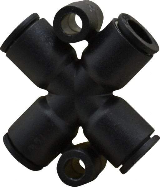 Legris - 1/4" Outside Diam, Nylon Push-to-Connect Tube Cross - 290 Max psi, Black - Top Tool & Supply