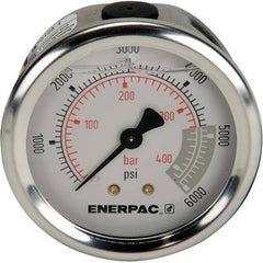 Enerpac - Hydraulic Pressure Gages & Adapters Type: Glycerine Filled Pressure Rating: 6000 - Top Tool & Supply