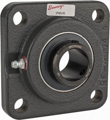 Browning - 1" ID, 3-3/4" OAL x 3-3/4" OAH 4-Bolt Flange - 1,651 Lb Static Cap, 2,801 Lb Dyn Cap, 2-3/4" Btw Mnt Hole Ctrs, Cast Iron - Top Tool & Supply