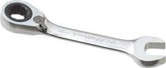 Blackhawk by Proto - 3/8" 12 Point Combination Wrench - 15° Head Angle, 3-51/64" OAL, Steel, Chrome Finish - Top Tool & Supply