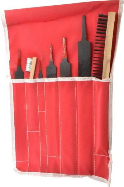 Simonds File - 7 Piece American Pattern File Set - 8", 10", 12", 14" Long, Bastard/Smooth Coarseness, Set Includes Half Round, Mill - Top Tool & Supply