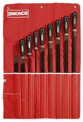 Simonds File - 9 Piece American Pattern File Set - 6", 10" Long, Bastard/Smooth Coarseness - Top Tool & Supply