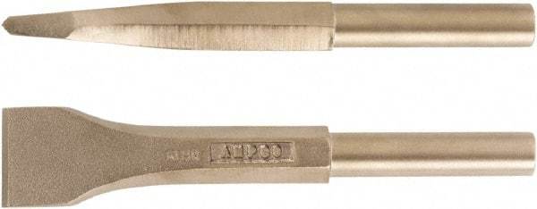 Ampco - 1-1/2" Head Width, 7-3/4" OAL, 3/4" Shank Diam, Scaling Chisel - Round Drive, Round Shank - Top Tool & Supply