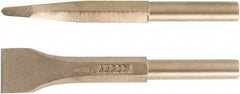 Ampco - 1-3/4" Head Width, 8" OAL, 3/4" Shank Diam, Scaling Chisel - Round Drive, Round Shank - Top Tool & Supply