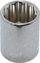 Paramount - 9/16", 1/4" Drive, Standard Hand Socket - 12 Points, 15/16" OAL, Steel, Chrome Finish - Top Tool & Supply