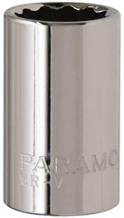 Paramount - 1/2" Drive, Standard Hand Socket - 12 Points, 1-1/2" OAL, Steel, Chrome Finish - Top Tool & Supply