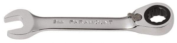 Paramount - 9mm 12 Point Combination Wrench - 15° Head Angle, 3-21/32" OAL, Chrome Vanadium Steel, Polished Finish - Top Tool & Supply