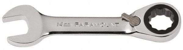 Paramount - 14mm 12 Point Combination Wrench - 15° Head Angle, 4-33/64" OAL, Chrome Vanadium Steel, Polished Finish - Top Tool & Supply