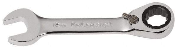 Paramount - 12mm 12 Point Combination Wrench - 15° Head Angle, 4-11/64" OAL, Chrome Vanadium Steel, Polished Finish - Top Tool & Supply