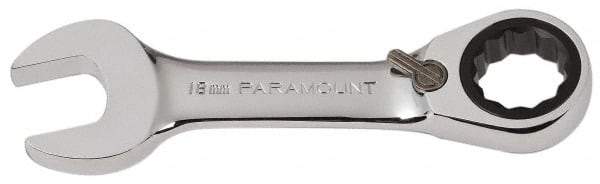 Paramount - 18mm 12 Point Combination Wrench - 15° Head Angle, 5-5/32" OAL, Chrome Vanadium Steel, Polished Finish - Top Tool & Supply